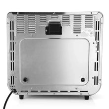 Digital air fryer oven bottom panel with ventilation vents and feet