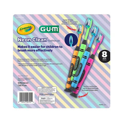 Gum Crayola Neon Clean Children's Toothbrush, Soft Bristled Kids Toothbrush Set, Age 3+, 8 ct. - USA MEGA SHOP