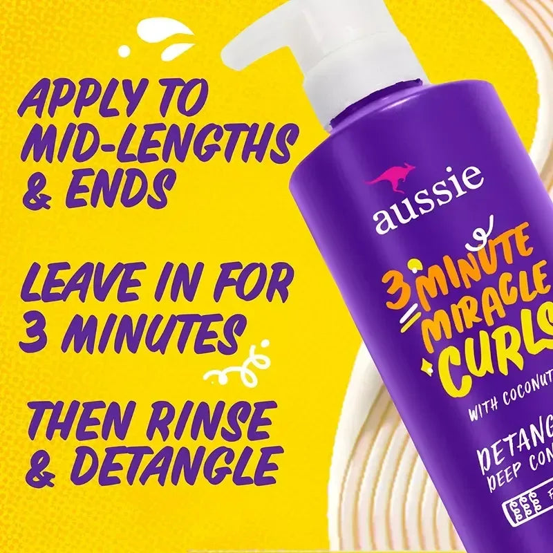 Aussie 3 Minute Miracle Curls Detangling Deep Conditioner Treatment with Coconut Oil, 2 pk./16 oz.