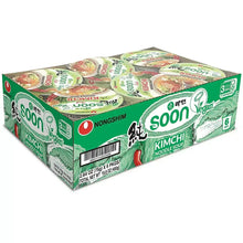 Kimchi noodle soup cups multipack, showing barcode and 6-cup pack