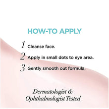 How-to apply instructions for eye cream, numbered steps