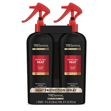 TRESemme heat protection styling spray 2-pack, two black bottles with red nozzles