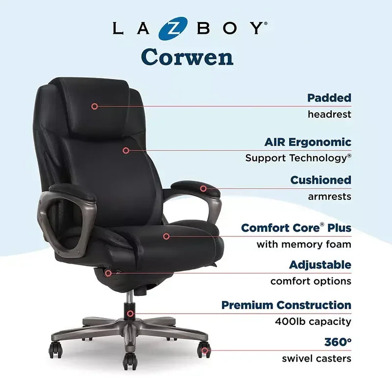 La-Z-Boy Westley Big & Tall Executive Office Chair With Active Lumbar Support