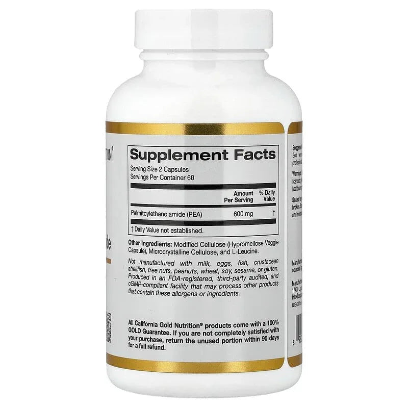 California Gold Nutrition, PEA (Palmitoylethanolamide), 120 Veggie Capsules (300 mg per Capsule) - USA MEGA SHOP