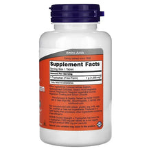 L-Tryptophan 1000 mg supplement facts label on bottle back