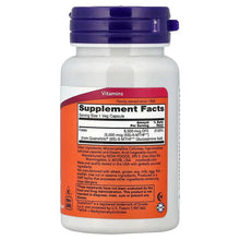 NOW Methyl Folate supplement bottle back label with serving info for 1 veg capsule