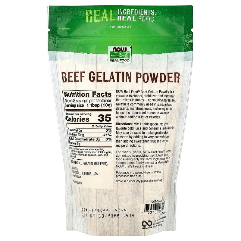 NOW Foods, Real Food, Beef Gelatin Powder, 1 lb (454 g)