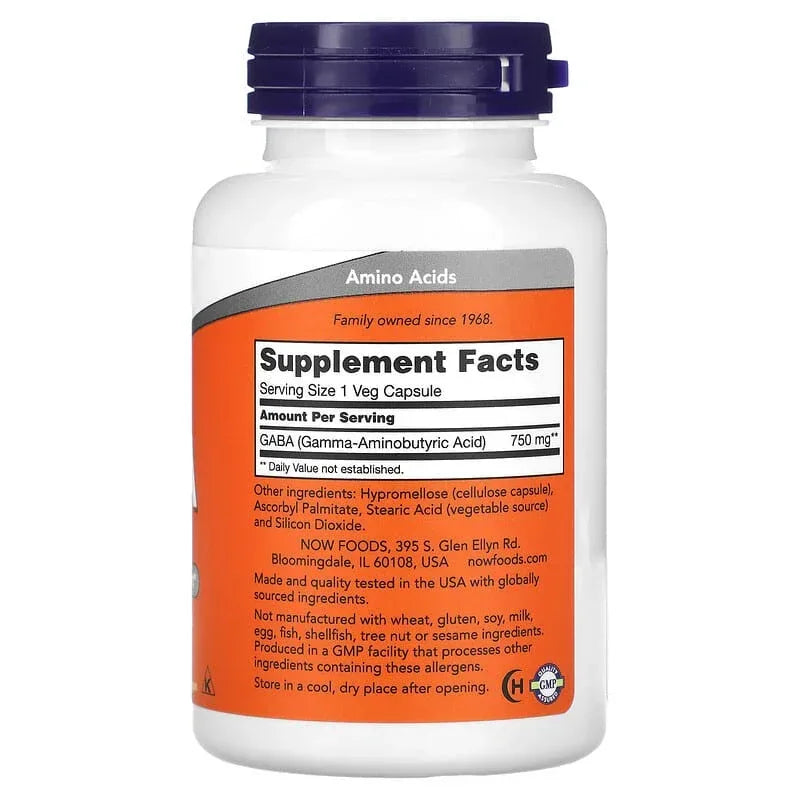 NOW Foods, GABA , 500 mg & 750 mg