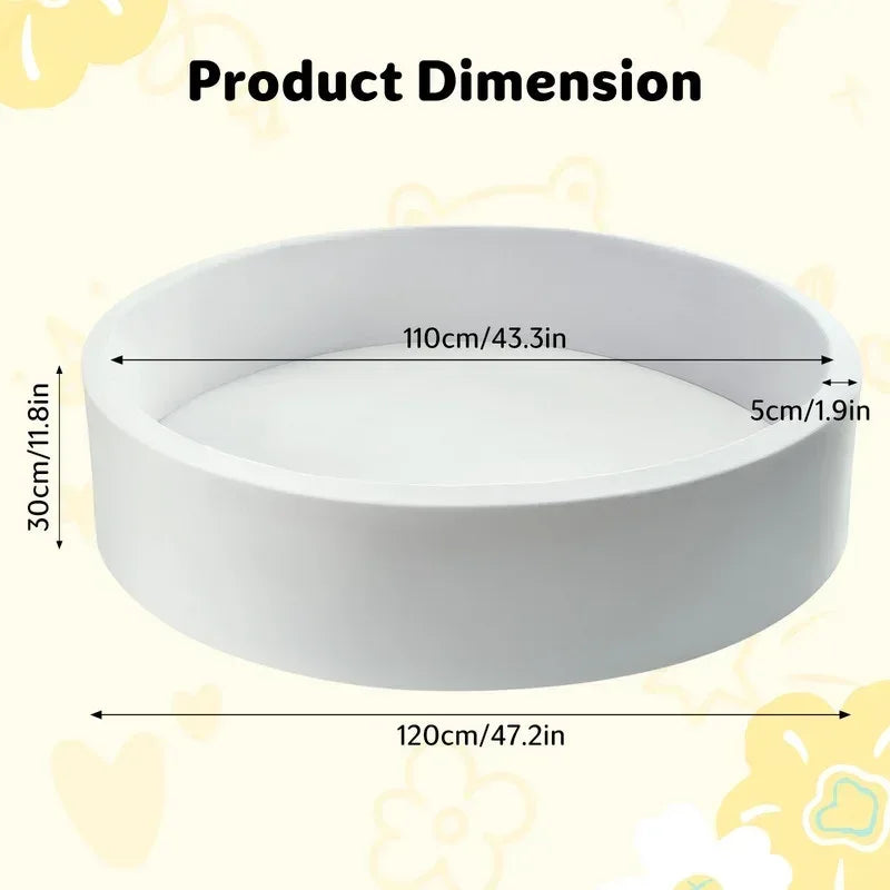 Hawsaiy Foam Ocean Ball Pit for Baby Infants and Toddlers Ages 1-3, Soft Round Play Area for Indoor/Outdoor Use, No Balls Included, Gray - USA MEGA SHOP