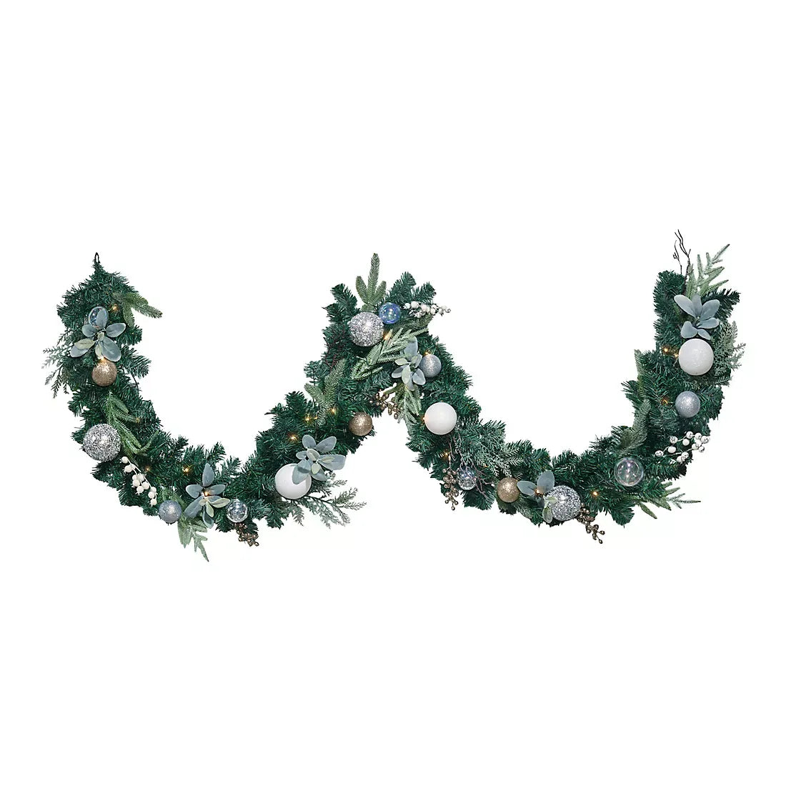 Berkley Jensen 9' Faux Floral Garland With LED Lights - USA MEGA SHOP
