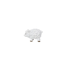 Resin miniature nativity figure of a white lamb with dark hooves