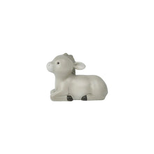 Resin miniature nativity figure of a white lamb lying down