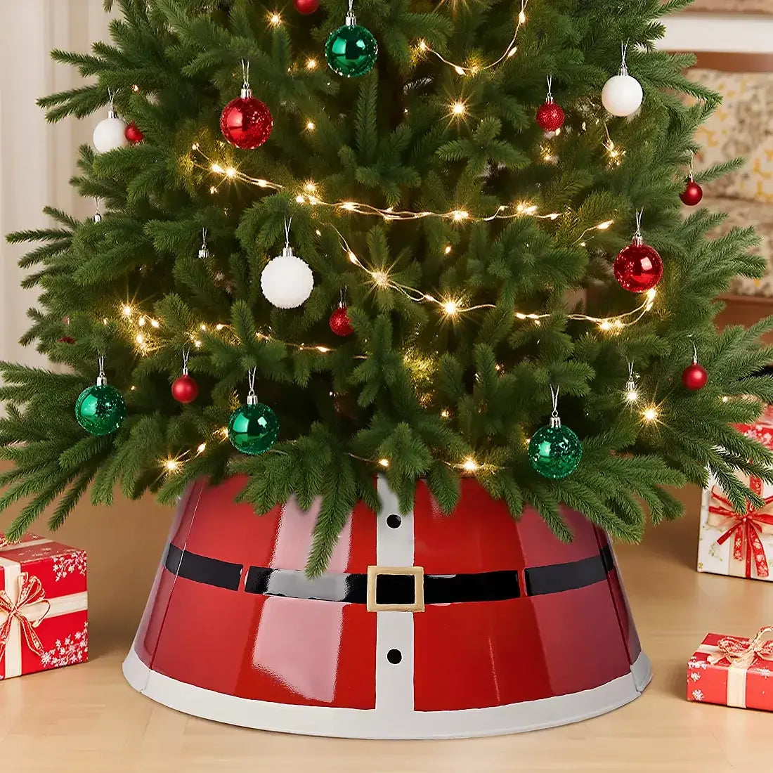 Berkley Jensen 26" Santa Belt Tree Collar - Red - USA MEGA SHOP