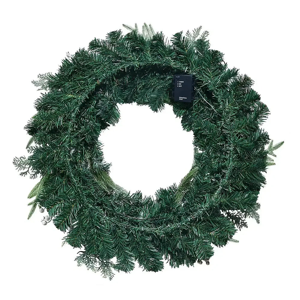 Berkley Jensen 28" Faux Floral Wreath with LED Lights - USA MEGA SHOP