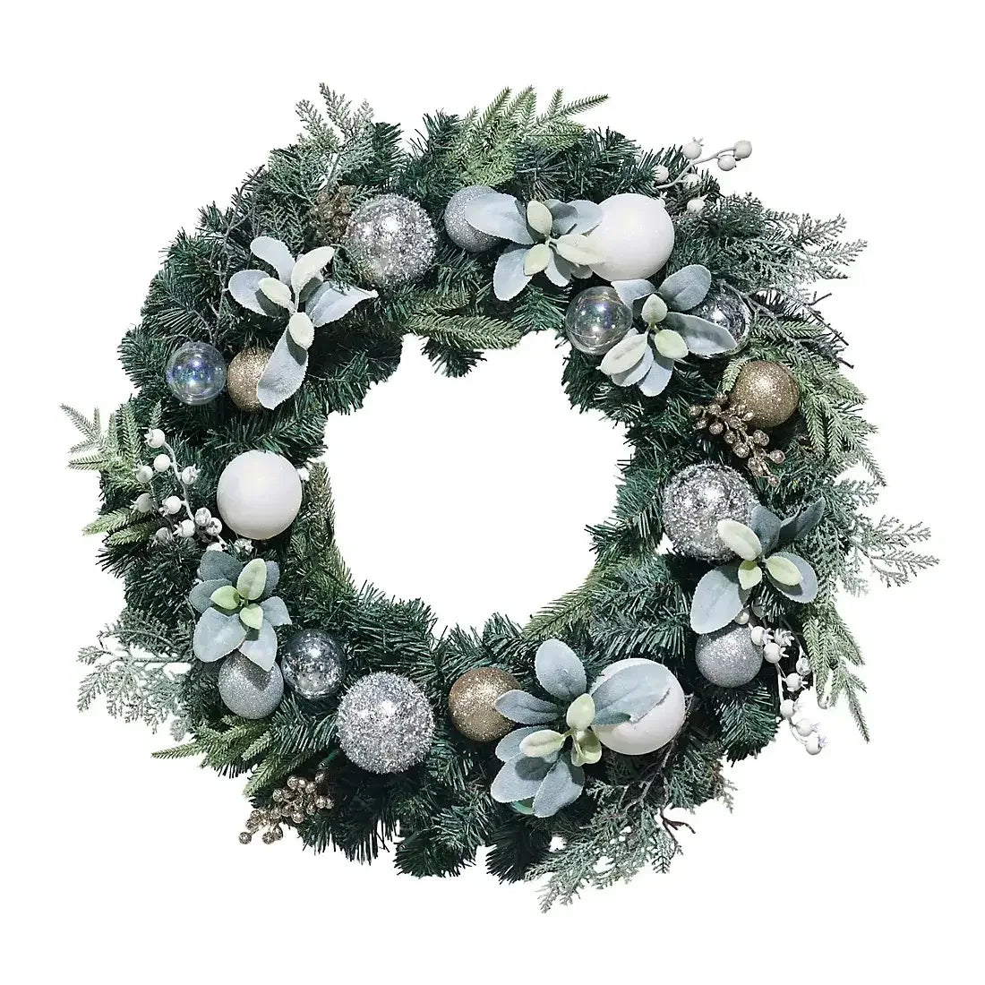 Berkley Jensen 28" Faux Floral Wreath with LED Lights - USA MEGA SHOP