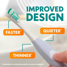 Electric toothbrush handle with small green bristle brush head