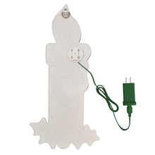 Unlit LED holly candle decoration with cord and plug