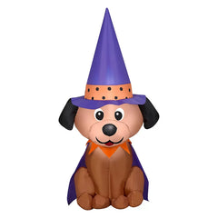 Gemmy Halloween Inflatable Dog in Witch Hat - USA MEGA SHOP