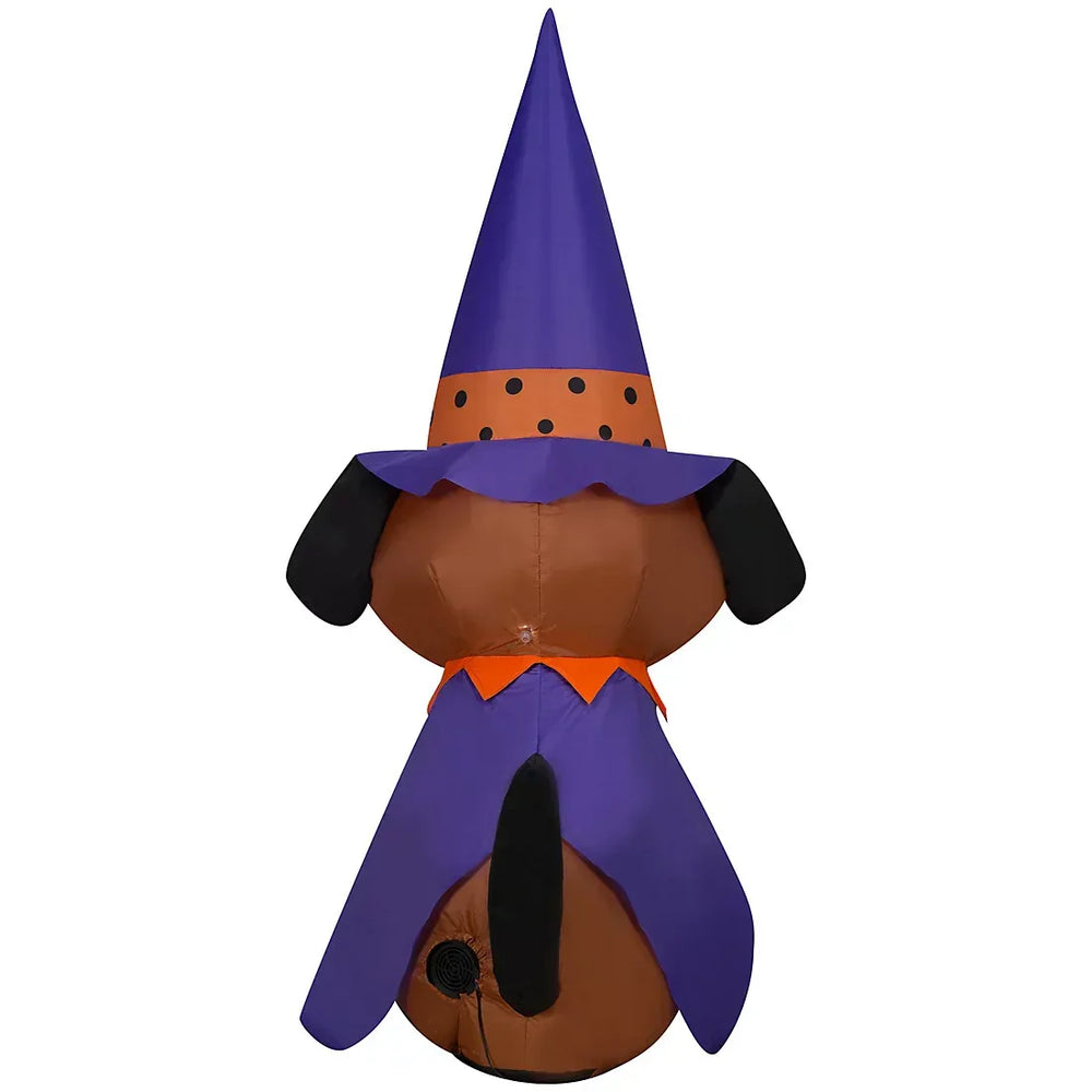 Gemmy Halloween Inflatable Dog in Witch Hat - USA MEGA SHOP
