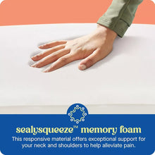 Memory foam pillow showing pressure-responsive contouring surface