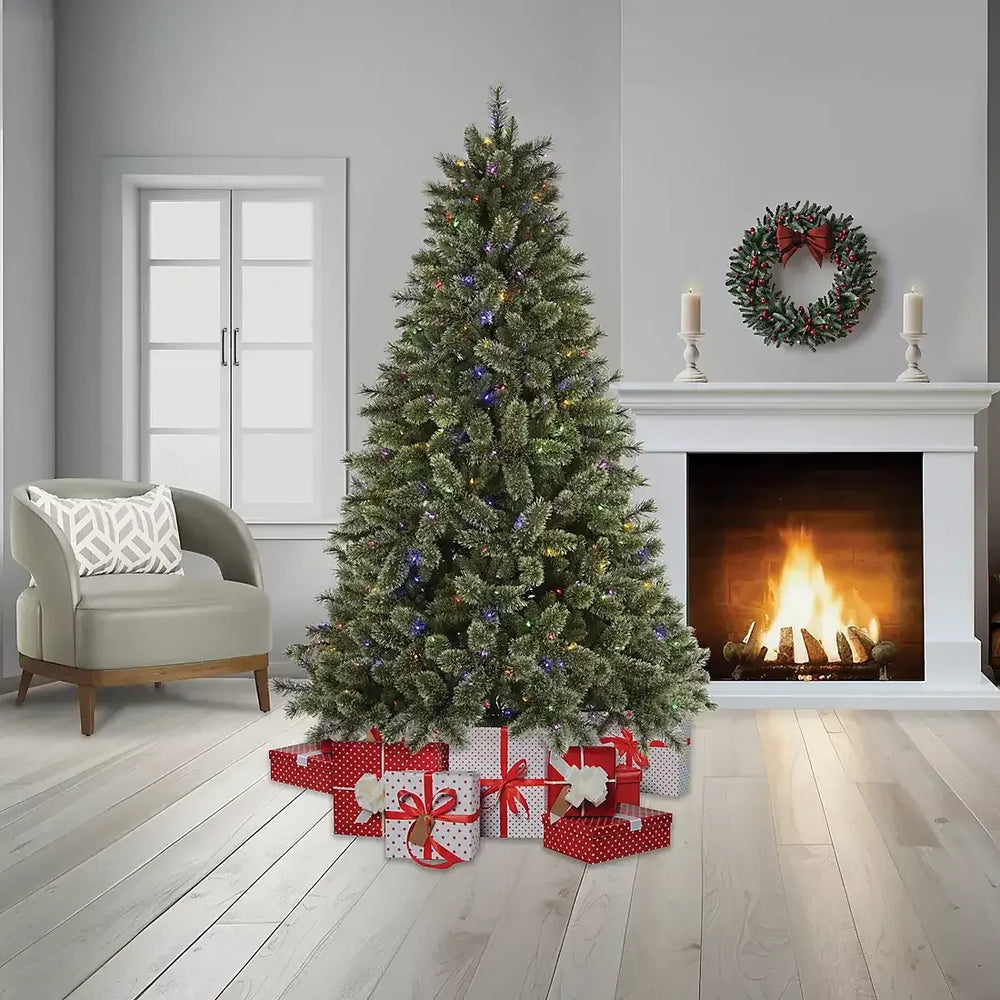 Berkley Jensen LED 7.5' Concord Cashmere One-Plug Color Changing Twinkle Christmas Tree - USA MEGA SHOP
