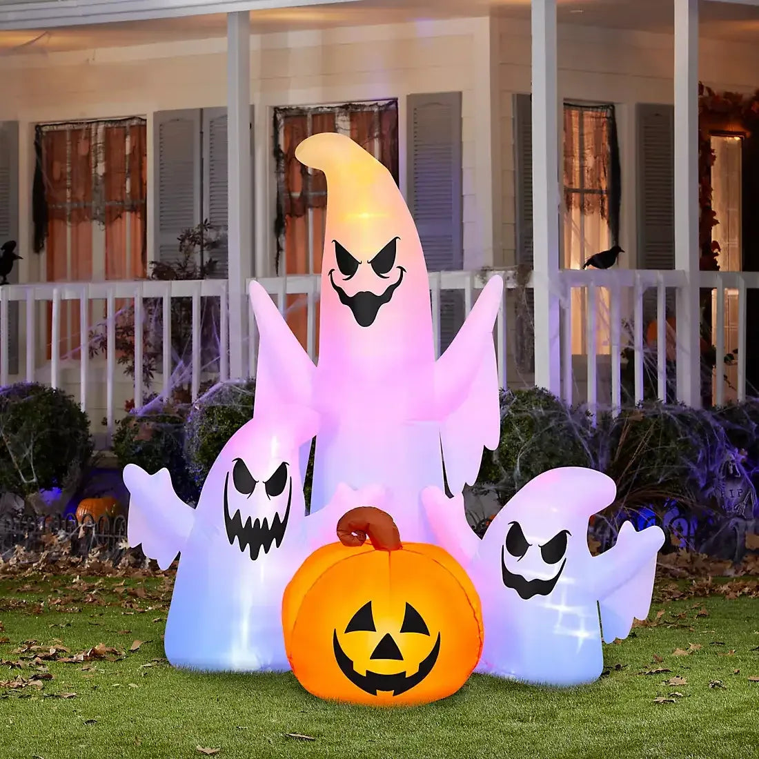 Gemmy Halloween Inflatable Spooky Ghost Trio - USA MEGA SHOP