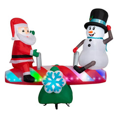 Gemmy Animated 6' Inflatable Santa and Snowman Seesaw - USA MEGA SHOP