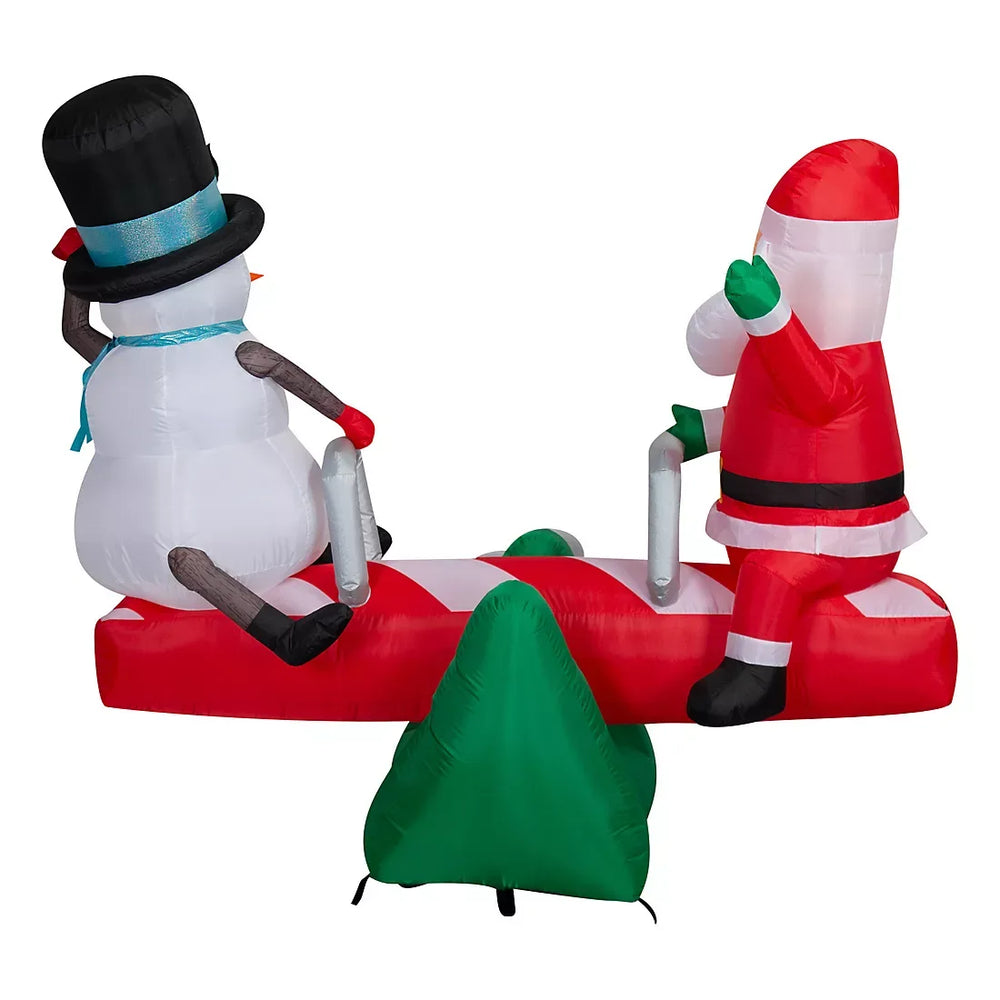 Gemmy Animated 6' Inflatable Santa and Snowman Seesaw - USA MEGA SHOP