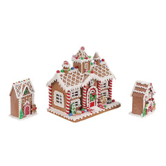 Berkley Jensen Clay Dough LED Gingerbread House -Set of 3 - USA MEGA SHOP