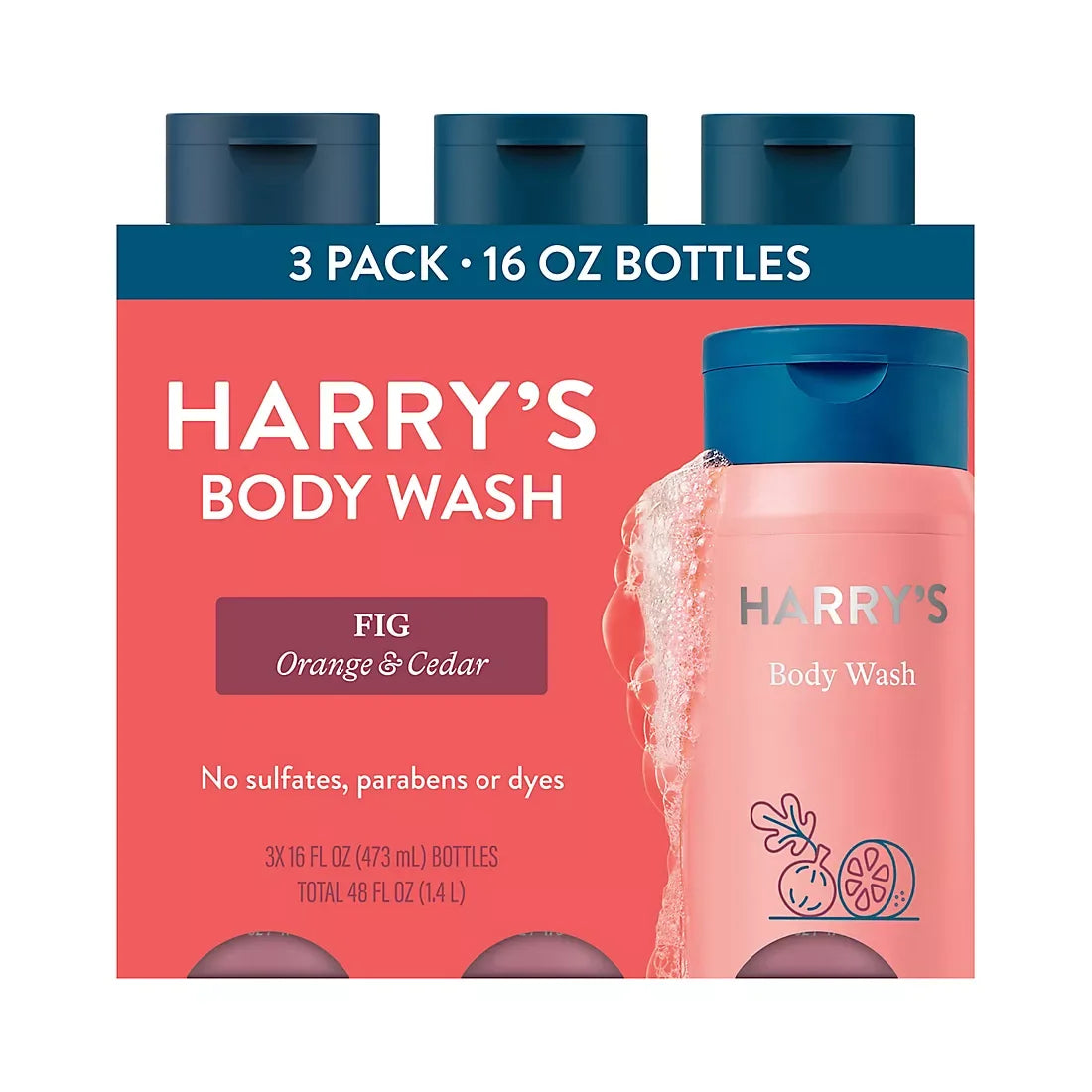 Harry's Body Wash, Fig Scent, Triple Pack, 3 pk./16 oz. - USA MEGA SHOP
