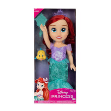 Disney Princess Ariel doll in purple and teal mermaid outfit, shown in display box