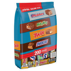 Snickers, Twix & More Minis Halloween Chocolate Candy Bars Variety Pack, Bulk Bag, 200 ct. - USA MEGA SHOP