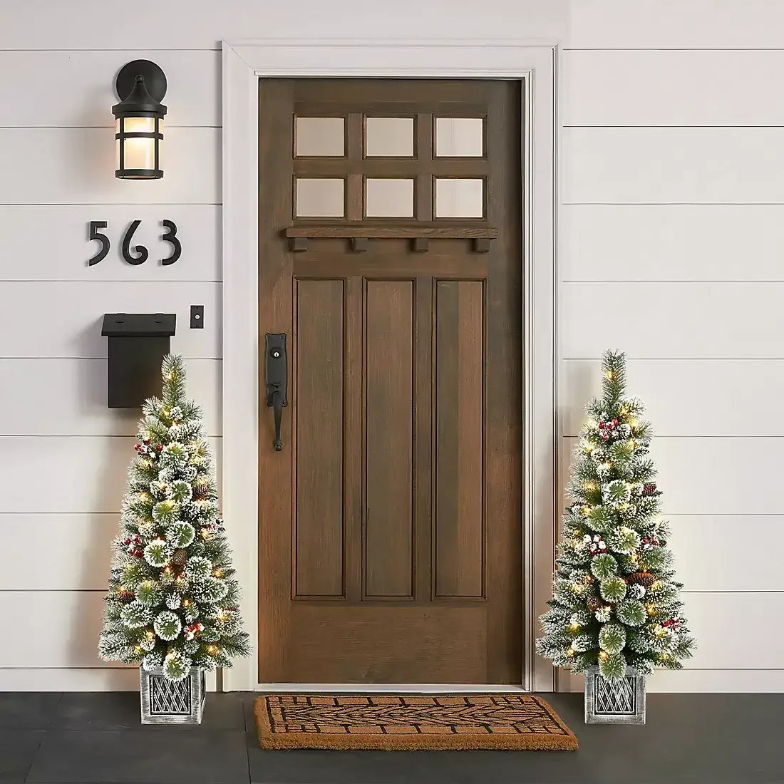 Berkley Jenson 4' Pre-lit Flocked Potted Trees, 2 pk. - USA MEGA SHOP