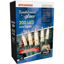 Sylvania Staylit traditional glow LED mini lights retail box, soft white, 200 ct.