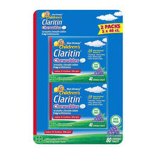 Claritin Children's grape chewable tablets box, 24-hour 5 mg, 80 count