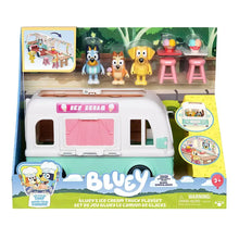 Ice cream truck playset in box, white and mint truck with characters and accessories