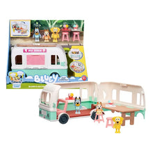 Ice cream truck playset with box and open truck, serving table, pink stools, character figures