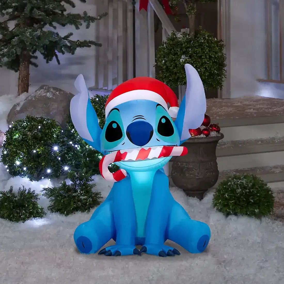 Disney Christmas 3' Inflatable Stitch in Santa Hat - USA MEGA SHOP
