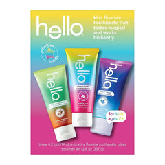 Hello Kids Toothpaste Fluoride Variety Pack, 3 pk./4.2 oz. - USA MEGA SHOP