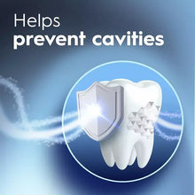 Cavity prevention shield and tooth graphic for Crest 3D White mouthwash