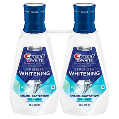 Crest 3D White Strength Whitening Mouthwash, Mouth Rinse, Strengthens Enamel, Wintermint, 2 pk./946ml - USA MEGA SHOP