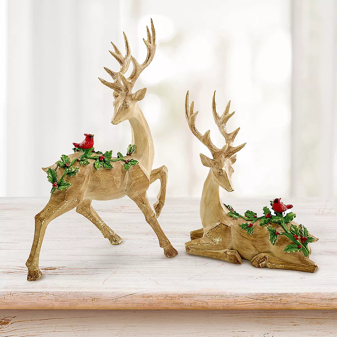 Berkley Jensen Set of 2 Golden Deer