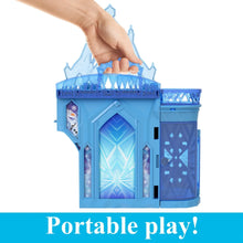 Portable Frozen ice palace dollhouse playset with Elsa doll and Olaf figure