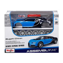 Model kit box featuring a blue sports car with black details and silver wheels