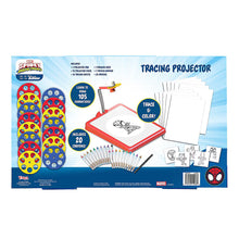 Tracing projector activity set box with Spidey-themed designs and accessories