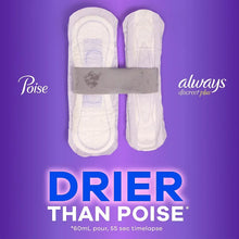 Pair of Always Discreet Plus long adult incontinence pads with adhesive strip.
