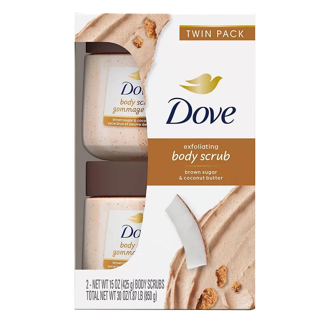 Dove Brown Sugar and Coconut Butter Exfoliating Body Scrub, 2 pk./15 oz. - USA MEGA SHOP