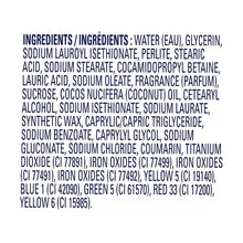 Exfoliating body scrub ingredients label on package