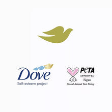 Dove self-esteem project and PETA approved icons with Vegan and Global Animal Test Policy marks