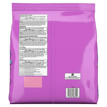 Purple Halloween candy variety bag back with ingredients panel, barcode, and nutrition text